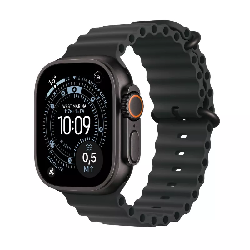 Smartwatch Apple Watch Ultra 3 GPS + Cellular 49mm Black Titanium Case mit Black Ocean Band