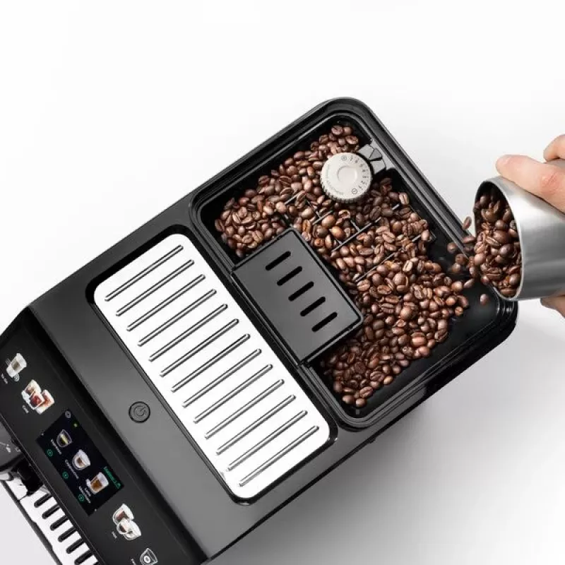 Espressomaschine De’Longhi Eletta Explore – vollautomatisch, 1,8-Liter-Wassertank, 300-g-Bohnenbehälter, 19 bar, TFT-Touchdisplay
