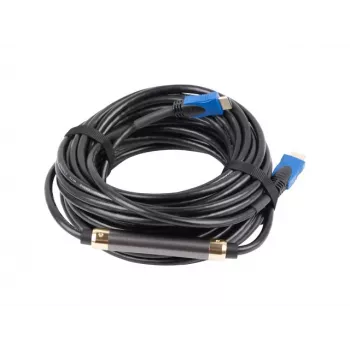 HDMI-Kabel LANBERG CA-HDMI-20CU-0200-BK — 20 m, HDMI 2.0, 18 Gbit/s, 4K (2160p), 144 Hz, ARC, Ethernet, vergoldet