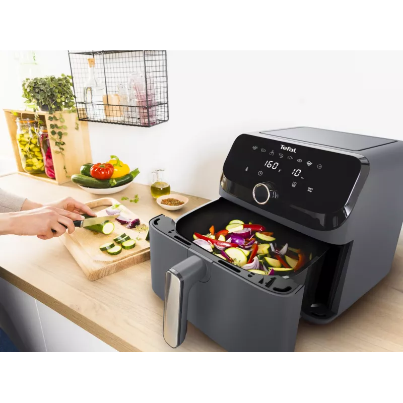 Tefal Easy Fry Mega EY855BE0 Fritteuse Einzeln 7,5 l Standgerät 2020 W Heißluftfritteuse Grau