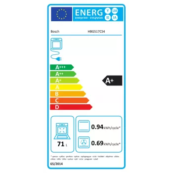 Einbau-Backofen Bosch HBG517CS4 71 L Kapazität A+ Energieeffizienzklasse schwarz