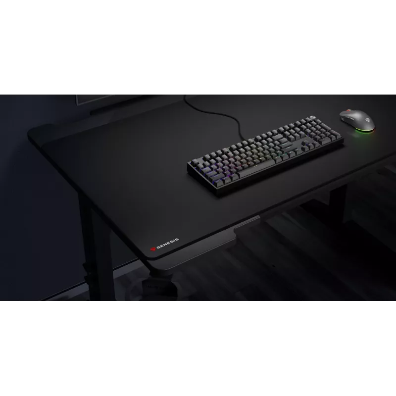 GENESIS Carbon 500 Hyper Logo, Schwarz, Monochromatisch, Stoff, Gummi, Gaming-Mauspad