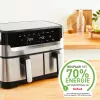 Tefal Dual Easy Fry & Grill EY905D Double 8,3 L Standgerät 2700 W Heißluftfritteuse Edelstahl