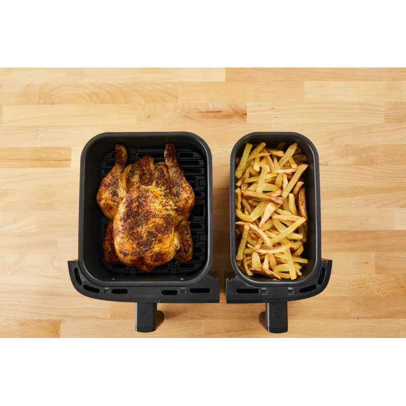 Tefal Dual Easy Fry & Grill EY905D Double 8,3 L Standgerät 2700 W Heißluftfritteuse Edelstahl