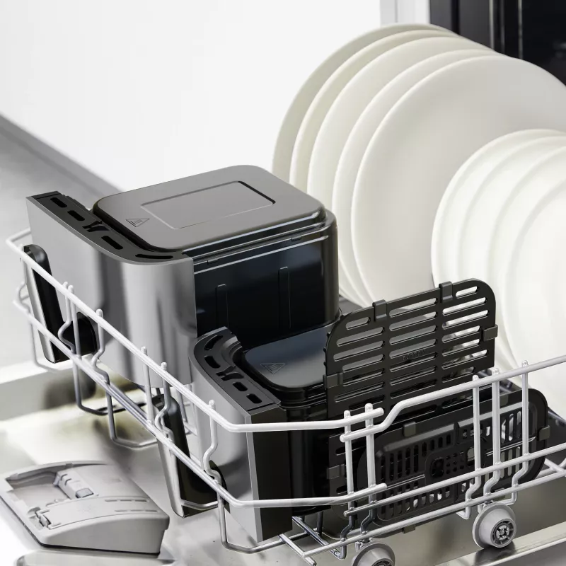 Tefal Dual Easy Fry & Grill EY905D Double 8,3 L Standgerät 2700 W Heißluftfritteuse Edelstahl
