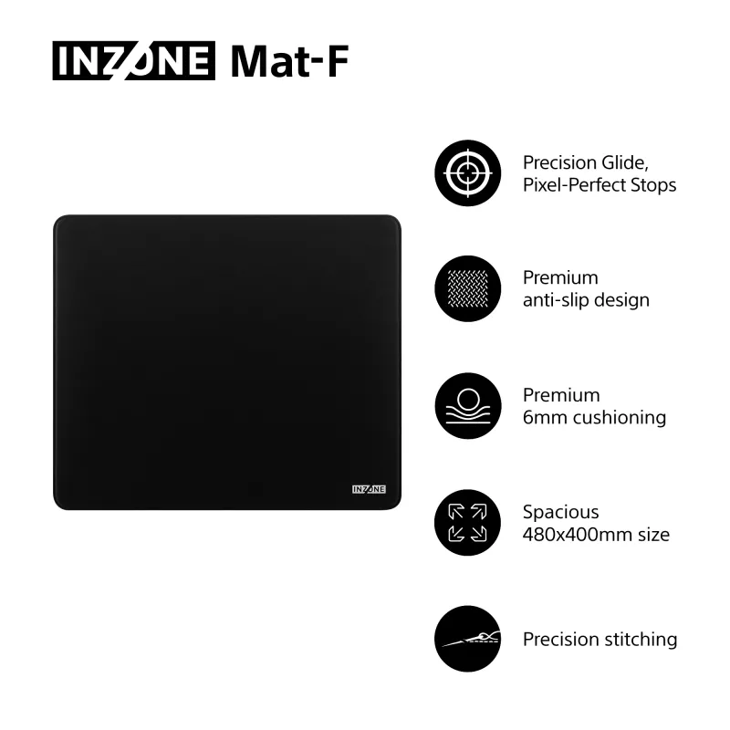 Sony NZONE Mat-F Gaming-Mauspad Schwarz