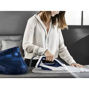 Tefal Pro Express Vision GV9812 3000 W 1,1 L Durilium AirGlide Autoclean Bügelsohle Blau, Weiß
