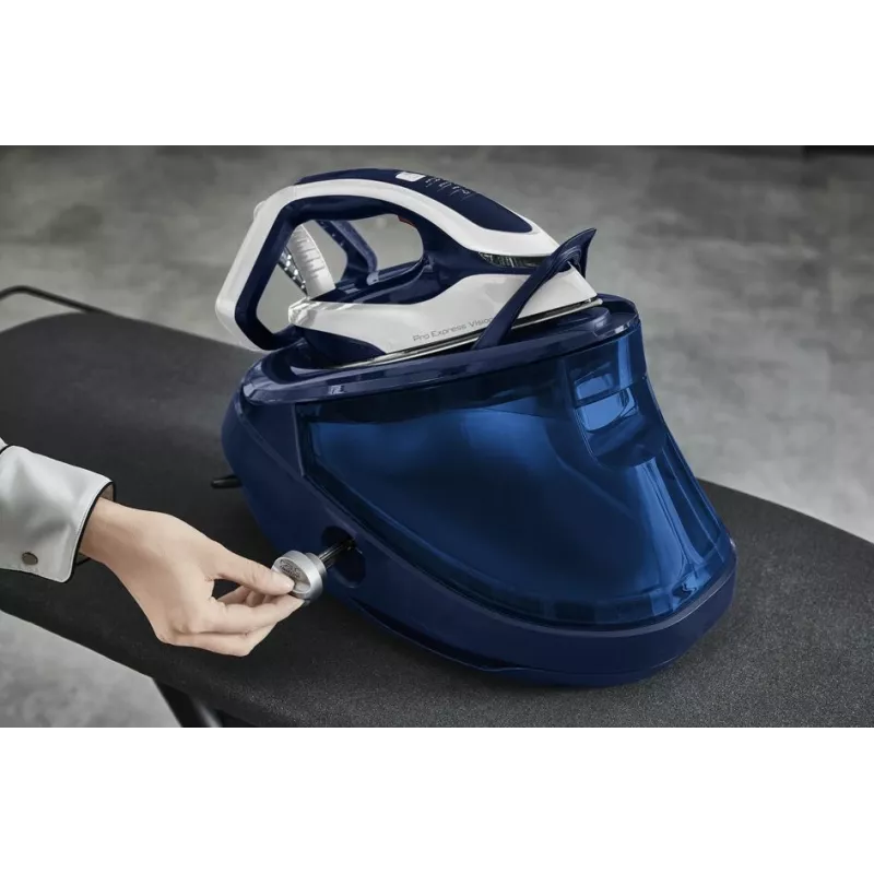 Tefal Pro Express Vision GV9812 3000 W 1,1 L Durilium AirGlide Autoclean Bügelsohle Blau, Weiß