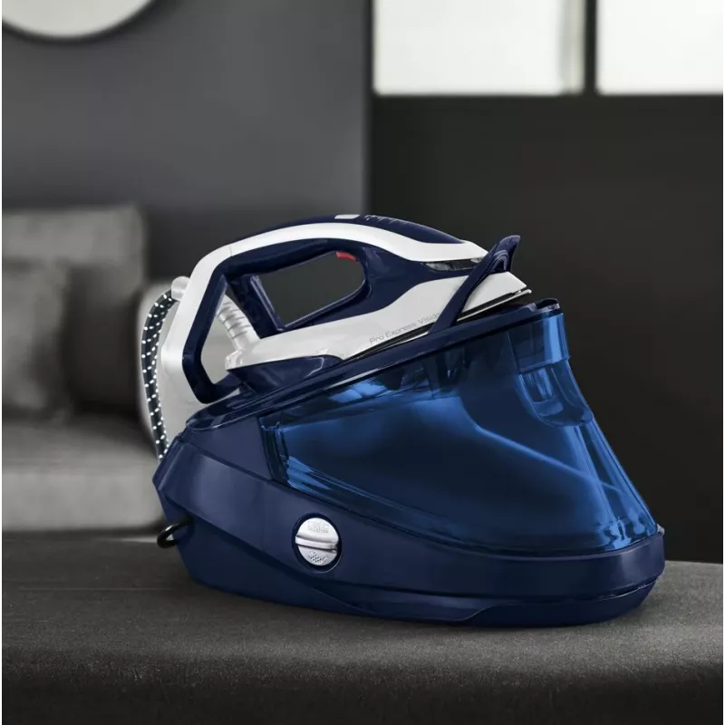Tefal Pro Express Vision GV9812 3000 W 1,1 L Durilium AirGlide Autoclean Bügelsohle Blau, Weiß