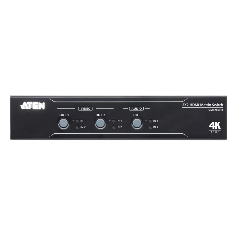 ATEN 2 x 2 True 4K HDMI Matrix Switch mit Audio-De-Embedder