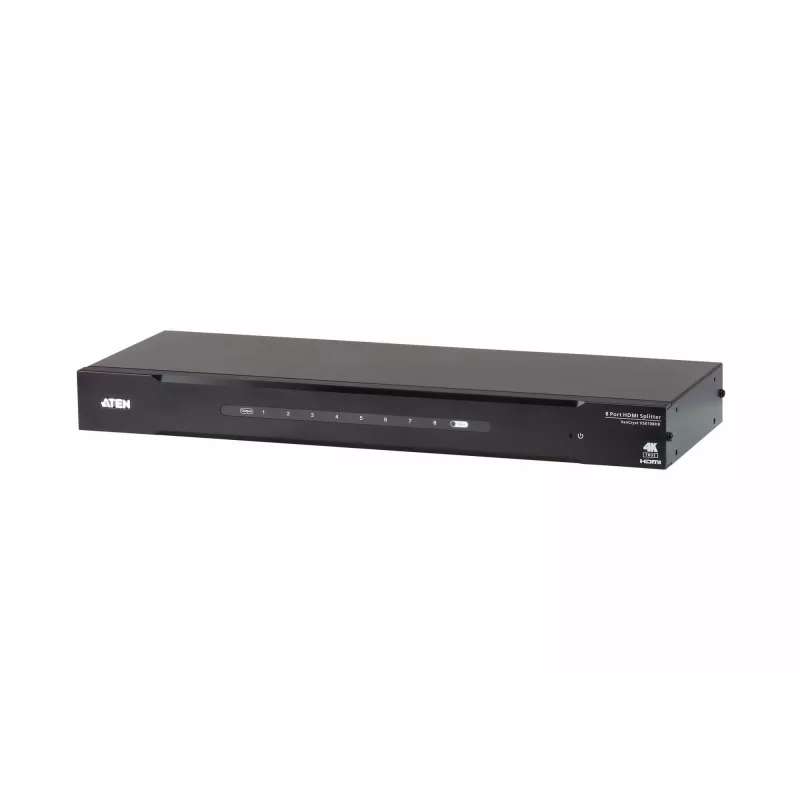 ATEN 8-Port True 4K HDMI-Splitter, HDMI, 8x HDMI, 4096 x 2160 Pixel, Schwarz, Metall, 4K Ultra HD