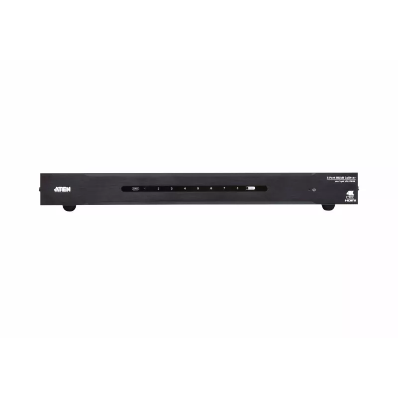ATEN 8-Port True 4K HDMI-Splitter, HDMI, 8x HDMI, 4096 x 2160 Pixel, Schwarz, Metall, 4K Ultra HD