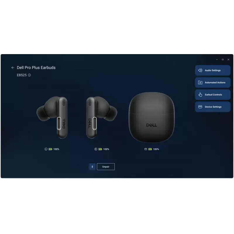 DELL EB525 Headset True Wireless Stereo (TWS) In-Ear Calls/Music Bluetooth Schwarz