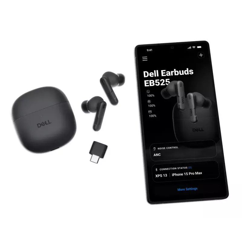 DELL EB525 Headset True Wireless Stereo (TWS) In-Ear Calls/Music Bluetooth Schwarz