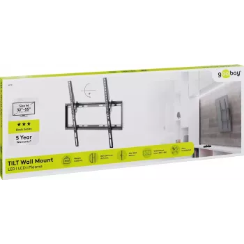 Goobay TV-Halterung 55 Zoll Schwarz 35kg Tragfähigkeit VESA 200x200 bis 400x400