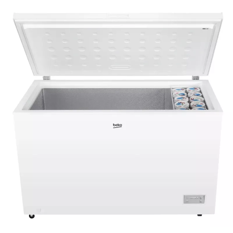 Gefriertruhe BEKO CF380EWN — 371 l, Inverter-Kompressor, Klasse E, weiß