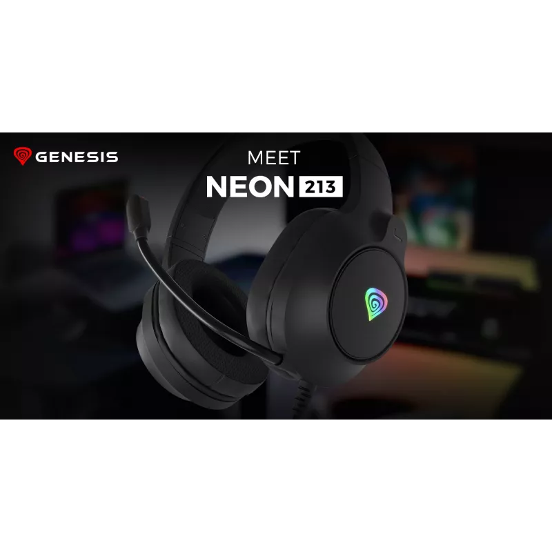 GENESIS NEON 213, kabelgebunden, Anrufe / Musik, 20 – 20000 Hz, 302 g, Headset, Schwarz