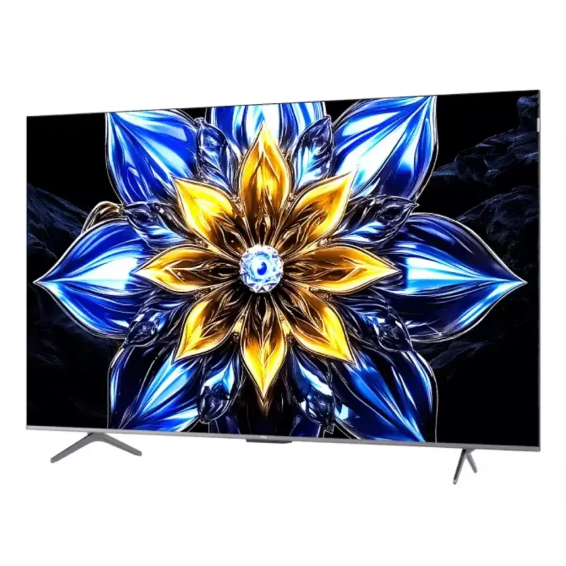 TV TCL 55T8C 55 Zoll QLED 4K Ultra HD, HDR10, Google TV, 144Hz, Direct-LED, 4×HDMI 2.1, Bluetooth/Wi‑Fi, Metallic