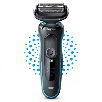 Folienrasierer BRAUN Series 5 51-M1000s — 3-Kopf, Nass & Trocken, Li‑Ion Akku, Schnellladung, Schwarz/Blau