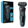 Folienrasierer BRAUN Series 5 51-M1000s — 3-Kopf, Nass & Trocken, Li‑Ion Akku, Schnellladung, Schwarz/Blau