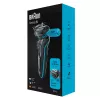 Folienrasierer BRAUN Series 5 51-M1000s — 3-Kopf, Nass & Trocken, Li‑Ion Akku, Schnellladung, Schwarz/Blau