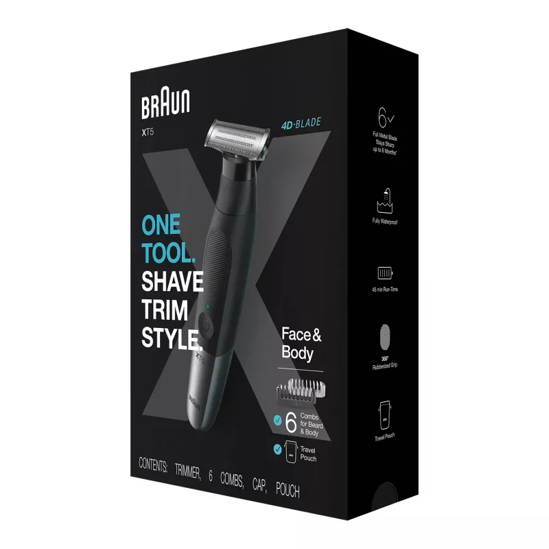 Braun Series X XT5200 Folienrasierer Trimmer Schwarz, Metallic