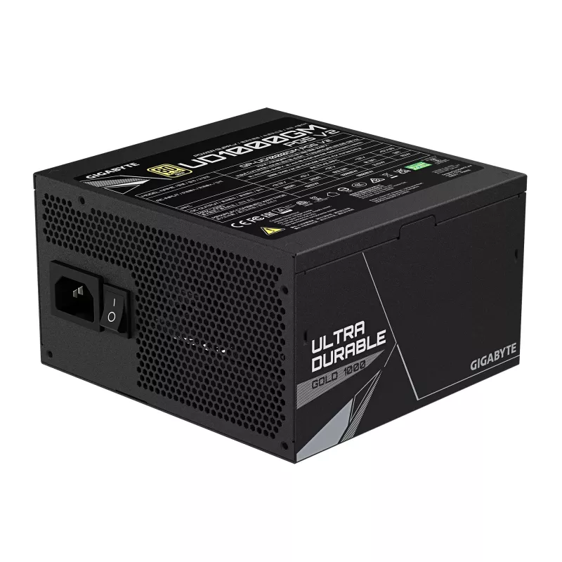 GIGABYTE UD1000GM PG5 V2 Netzteil – PCIe Gen 5.1, 80 PLUS Gold, vollmodularer Aufbau, 120-mm-Lüfter, ATX 3.1-kompatibel, EU-Stecker