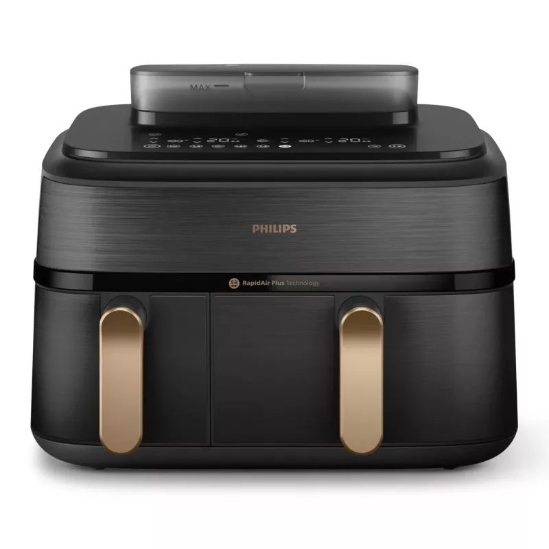 Philips 5000 Serie NA552/00 Fritteuse Doppelt 9 l Standgerät 2750 W Heißluftfritteuse Schwarz, Gold