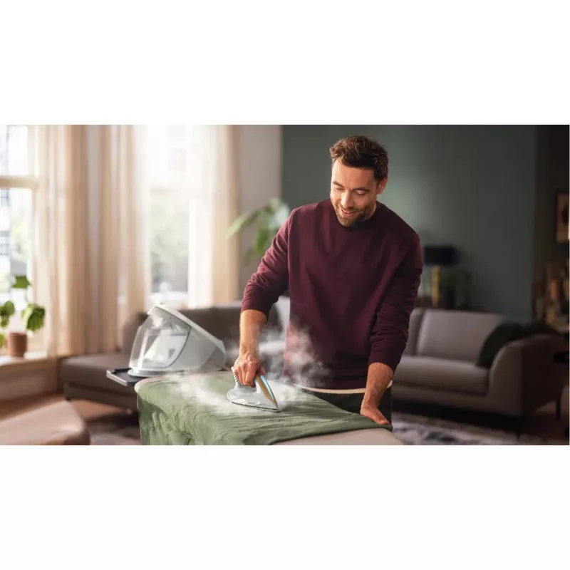 Philips 7000er Serie PSG7040/10 Dampfbügelstation 2100 W 1,8 L SteamGlide Elite-Bügelsohle Gold, Weiß