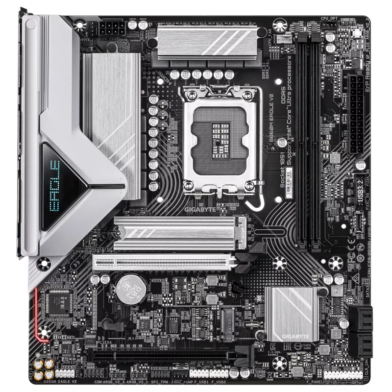 Motherboard GIGABYTE B860M EAGLE V2 — Micro ATX, LGA 1851, Intel B860, 2 DIMM DDR5 bis 9066 MHz, PCIe 5.0, 2.5GbE