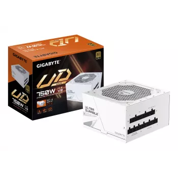 Netzteil GIGABYTE UD750GM PG5 V2 750W ATX 3.1, 80 PLUS Gold, vollmodular, 8 SATA, 4x (6+2) PCIe, 2x EPS, weiß