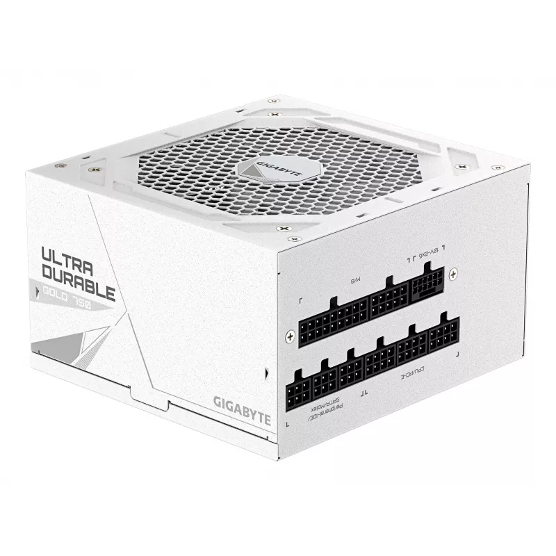 Netzteil GIGABYTE UD750GM PG5 V2 750W ATX 3.1, 80 PLUS Gold, vollmodular, 8 SATA, 4x (6+2) PCIe, 2x EPS, weiß
