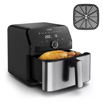 Tefal Easy Fry Mega EY855D10 Fritteuse Einzeln 7,5 l Standgerät 2020 W Heißluftfritteuse Schwarz, Edelstahl