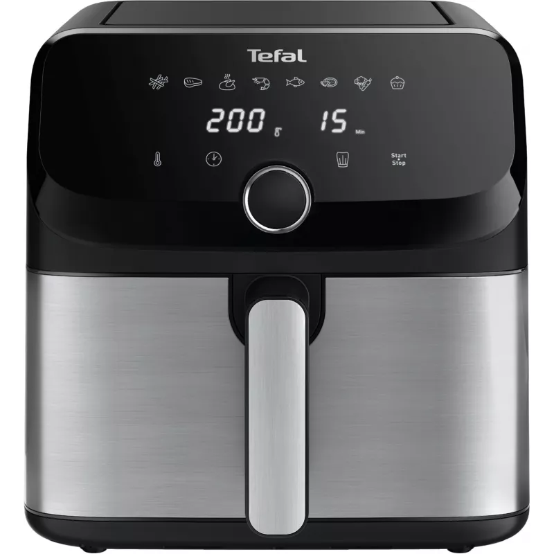 Tefal Easy Fry Mega EY855D10 Fritteuse Einzeln 7,5 l Standgerät 2020 W Heißluftfritteuse Schwarz, Edelstahl