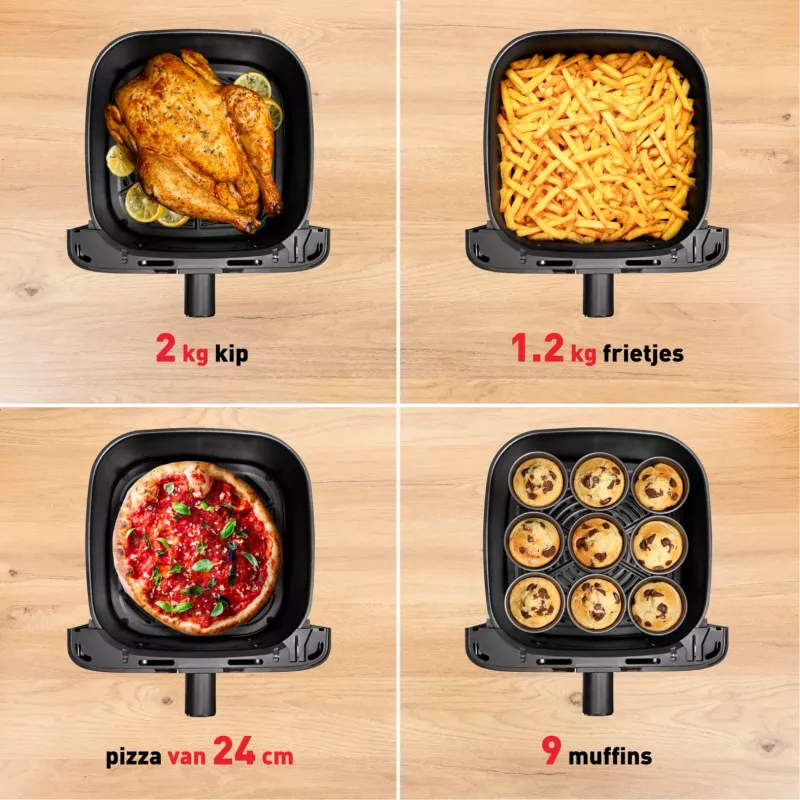Tefal Easy Fry Mega EY855D10 Fritteuse Einzeln 7,5 l Standgerät 2020 W Heißluftfritteuse Schwarz, Edelstahl