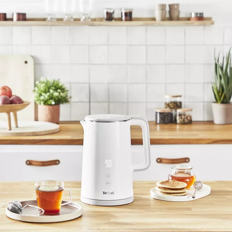 Elektro-Wasserkocher Tefal KO6931, 1,5 L, 1800 W, weiß, 5 Temperatureinstellungen, Warmhaltefunktion 30 Min.