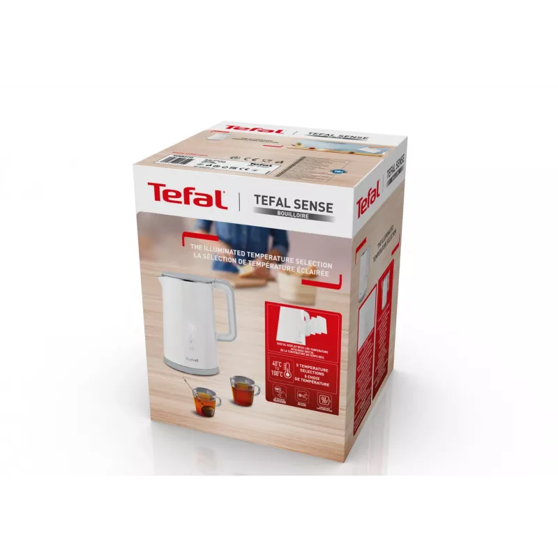Elektro-Wasserkocher Tefal KO6931, 1,5 L, 1800 W, weiß, 5 Temperatureinstellungen, Warmhaltefunktion 30 Min.