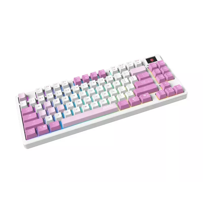 MSI FORGE GK600 TKL WIRELESS VIOLET Tastatur Gaming USB + Bluetooth QWERTY UK English Pink, Violett, Weiß