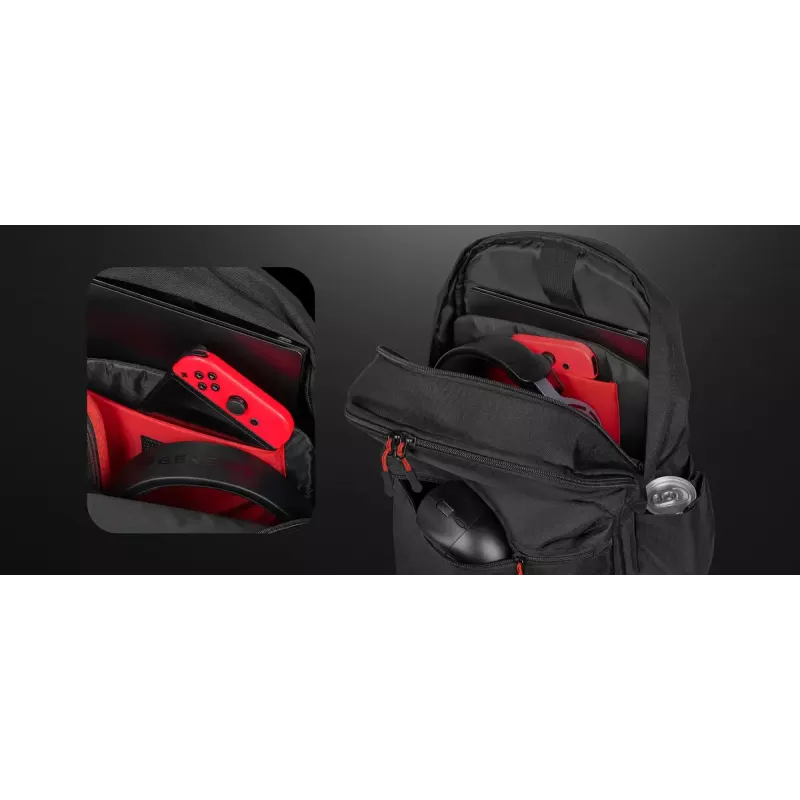 Gaming-Rucksack Genesis GENESIS Palladium 200 — Schwarz, Polyester, 140×280×400 mm
