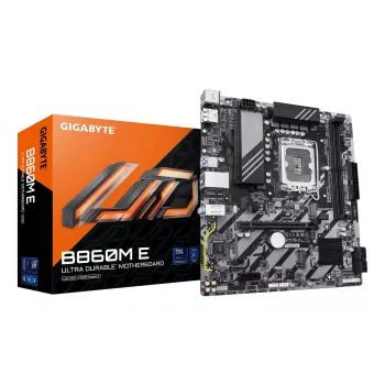 Micro-ATX-Mainboard GIGABYTE B860M E — LGA 1851 für Intel Core Ultra, DDR5 bis 8800 MHz (O.C.), 2×PCIe 4.0 M.2, 1GbE