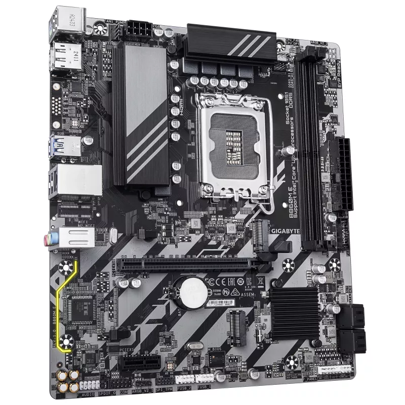 Micro-ATX-Mainboard GIGABYTE B860M E — LGA 1851 für Intel Core Ultra, DDR5 bis 8800 MHz (O.C.), 2×PCIe 4.0 M.2, 1GbE