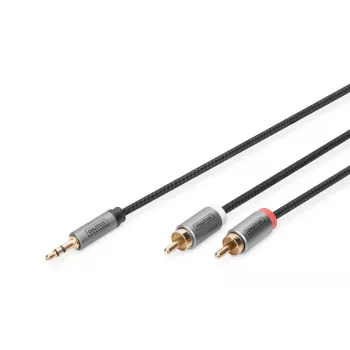 Audio-Adapterkabel Digitus DB-510330-010-S 3,5 mm auf RCA 1 m Schwarz