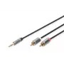 Audio-Adapterkabel Digitus DB-510330-010-S 3,5 mm auf RCA 1 m Schwarz