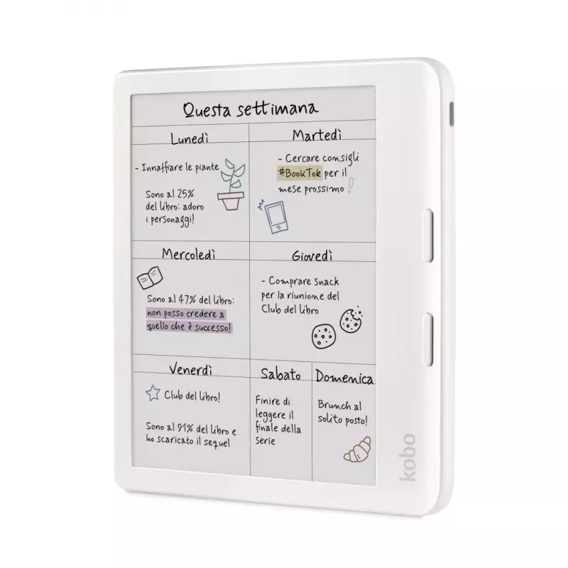 E-Book-Reader Kobo Libra Colour 7 Zoll E Ink Kaleido, 32 GB, Wi‑Fi, Bluetooth, wasserdicht, Weiß