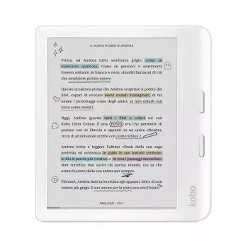 E-Book-Reader Kobo Libra Colour 7 Zoll E Ink Kaleido, 32 GB, Wi‑Fi, Bluetooth, wasserdicht, Weiß