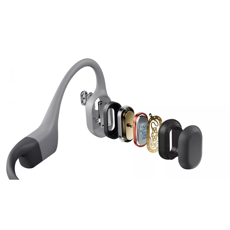 Headset Shokz OpenSwim Pro — kabelloses Open-Ear-Knochenleitungs-Headset, IP68 wasserdicht, Bluetooth 5.4, 32 GB, 9 Std. Wiedergabe, grau