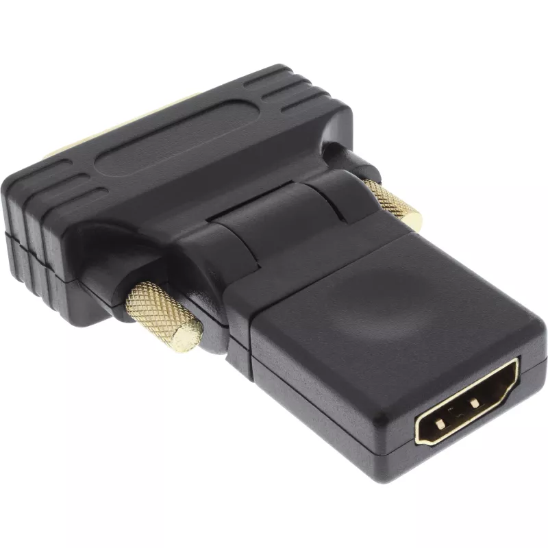 InLine HDMI-auf-DVI-Adapter HDMI-Buchse / DVI-Stecker flexibel vergoldet 4K2K