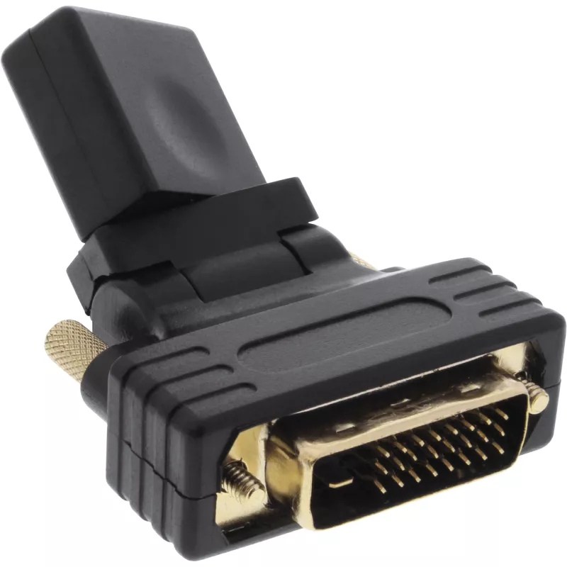 InLine HDMI-auf-DVI-Adapter HDMI-Buchse / DVI-Stecker flexibel vergoldet 4K2K
