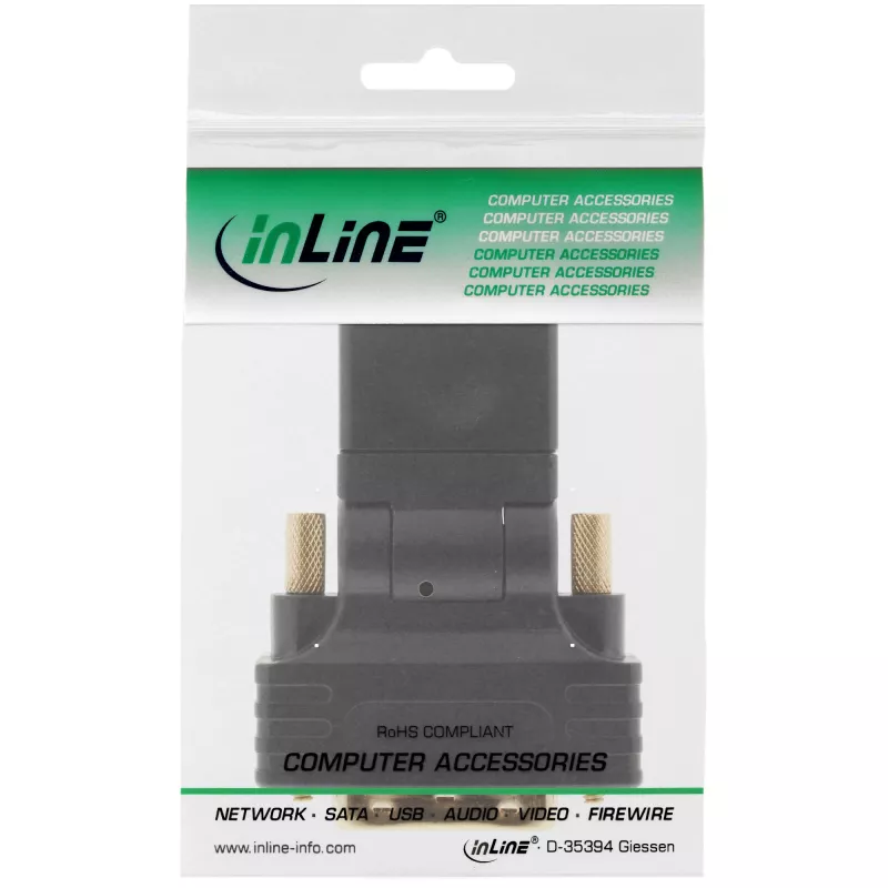 InLine HDMI-auf-DVI-Adapter HDMI-Buchse / DVI-Stecker flexibel vergoldet 4K2K
