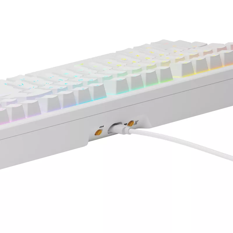 Mechanische kabelgebundene Full-Size-Tastatur (100%) GLORIOUS GMMK 3 HE – Weiß, USB, QWERTY, RGB